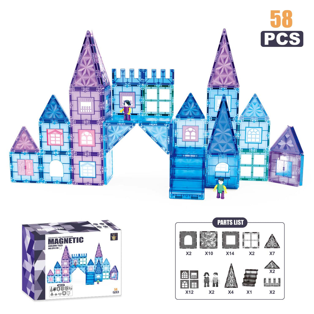 Magnetic Castle Building Set (58 PCS)