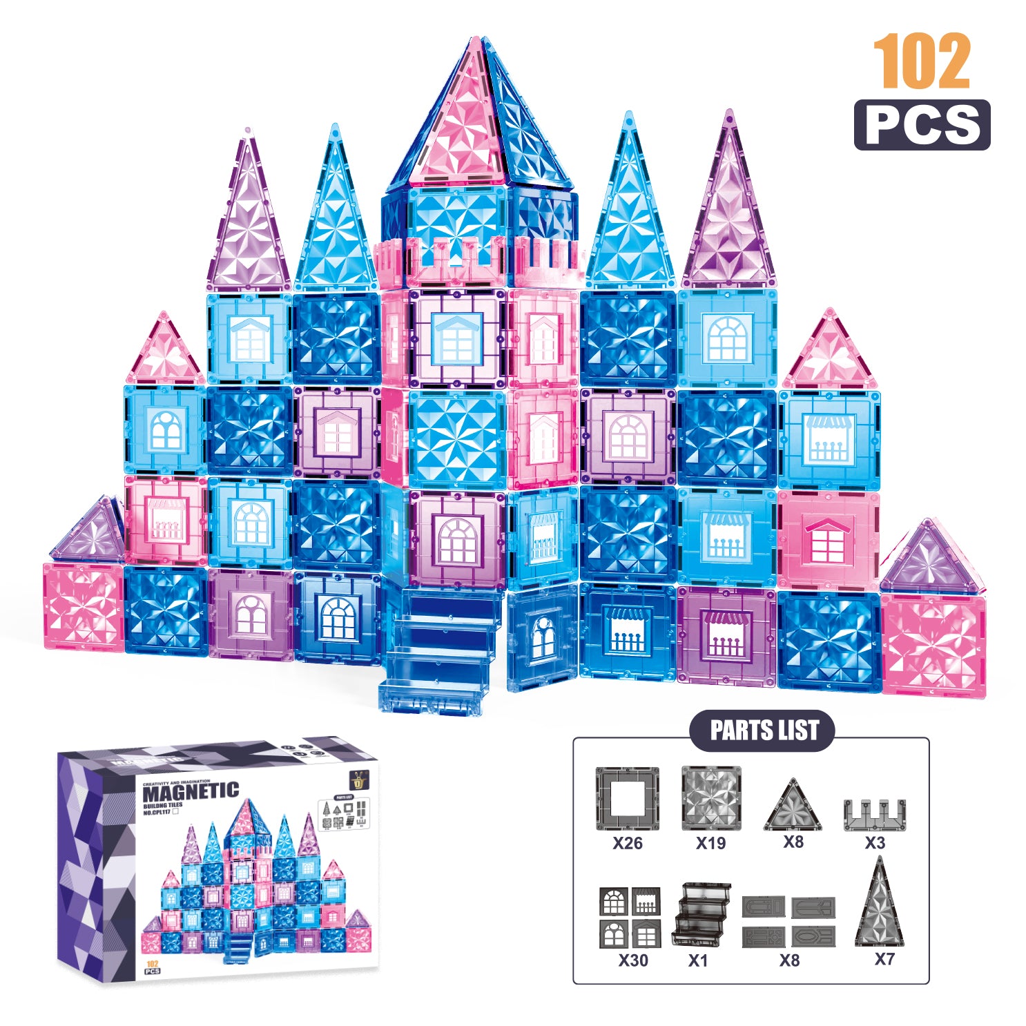 Deluxe Magnetic Castle Set (102 PCS)