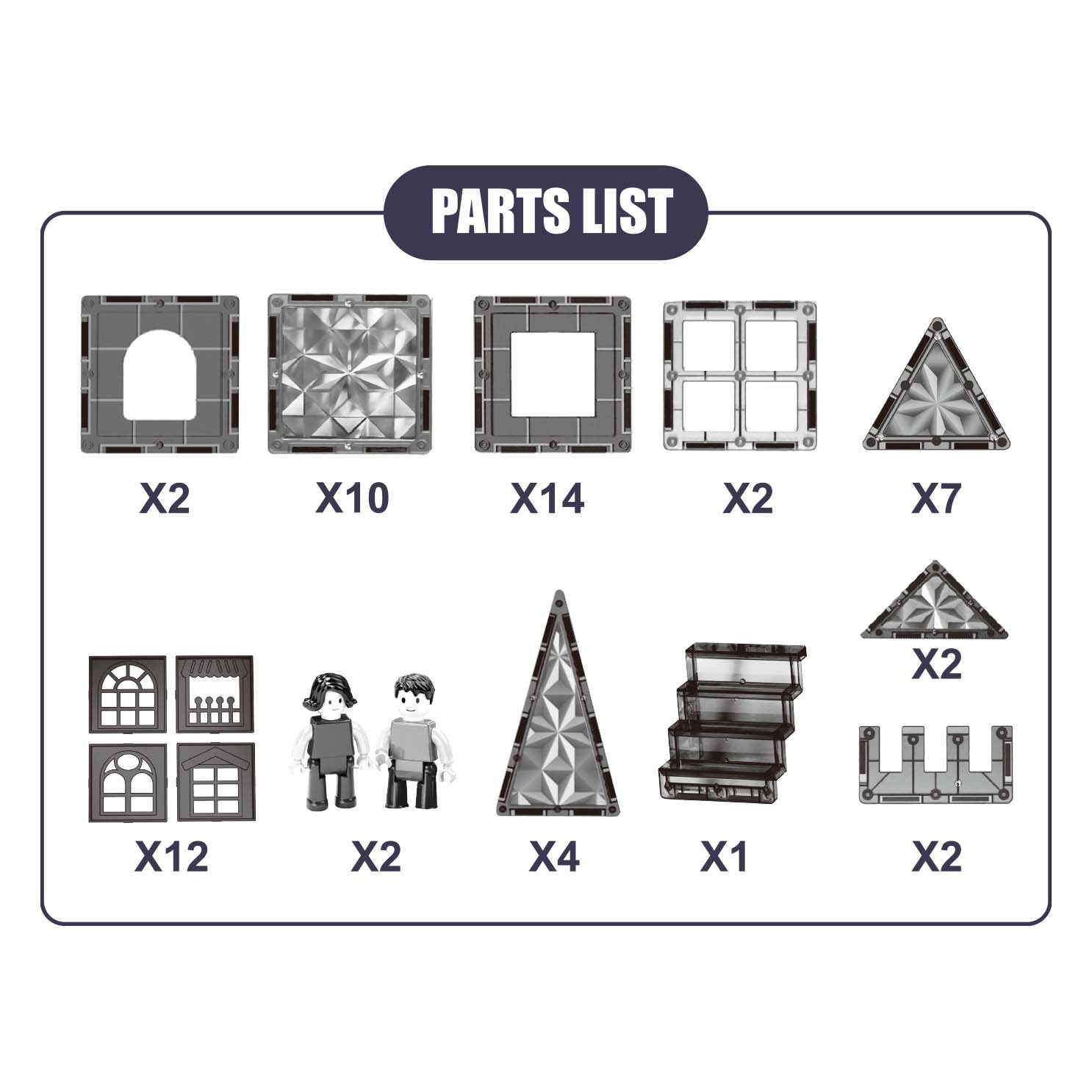 Magnetic Castle Building Set (58 PCS)