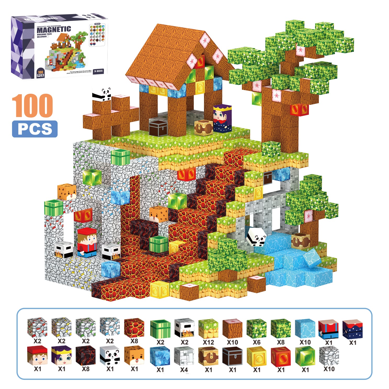 Minecraft Adventure Magnetic Building Set (100 PCS)