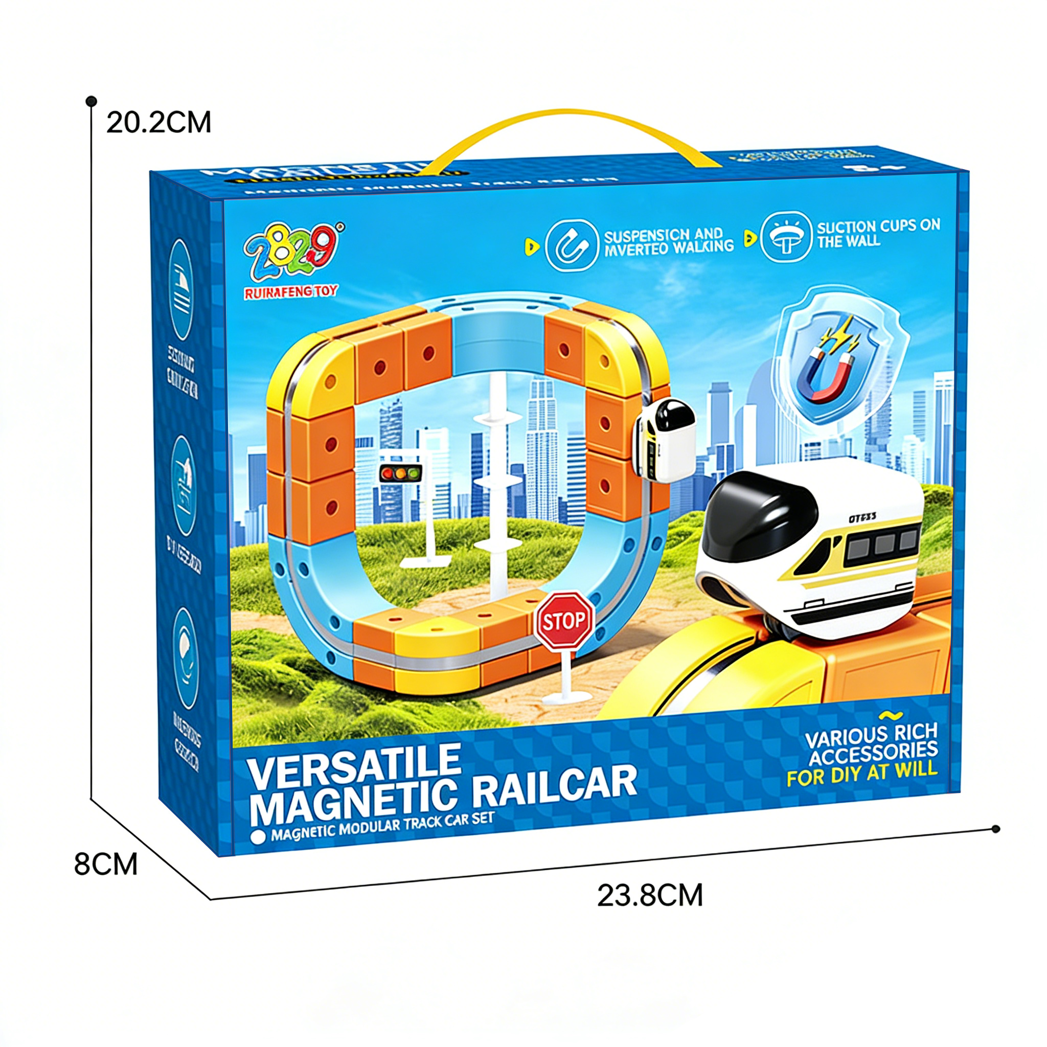 Versatile Magnetic Railcar Set (66 PCS)