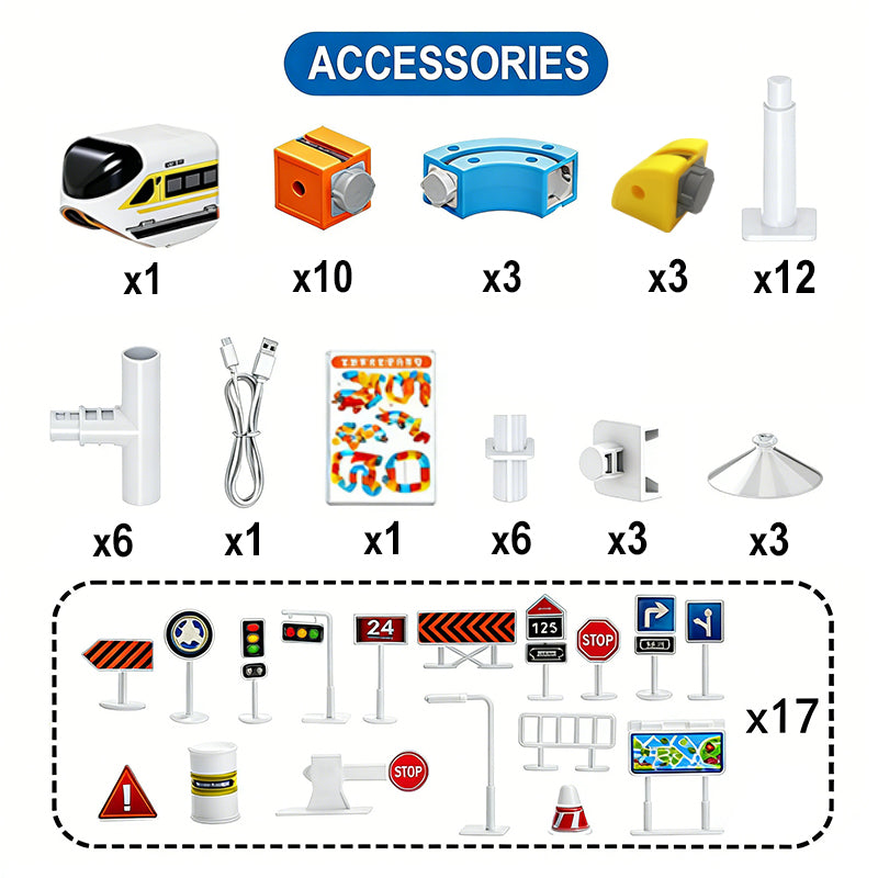 Versatile Magnetic Railcar Set (66 PCS)