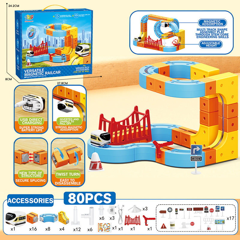 Advanced Magnetic Railcar Set (80 PCS)